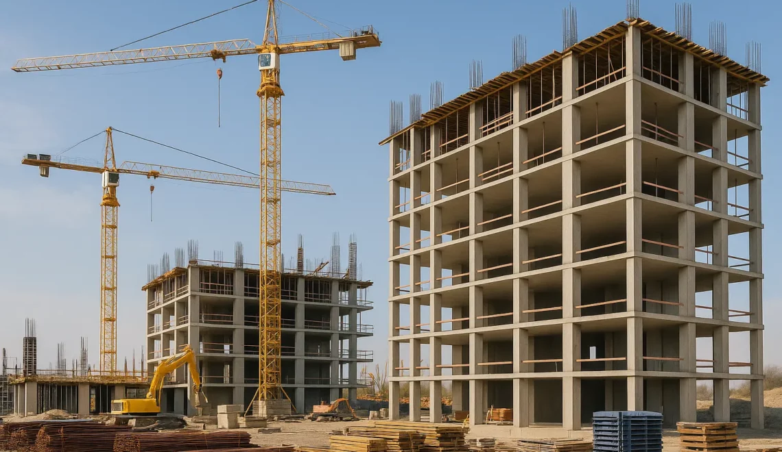 Nuove costruzioni di edifici residenziali, commerciali e industriali con struttura moderna ed ecosostenibile